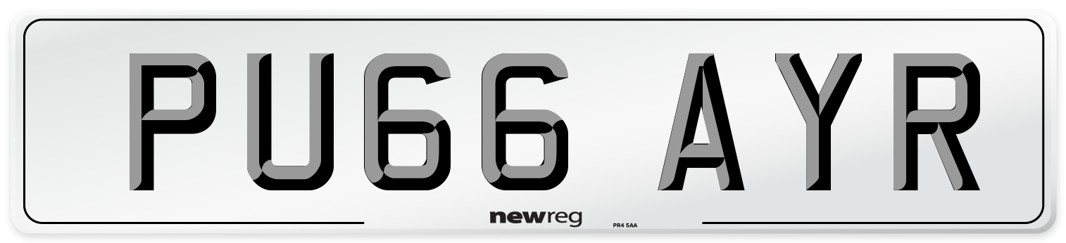 PU66 AYR Number Plate from New Reg